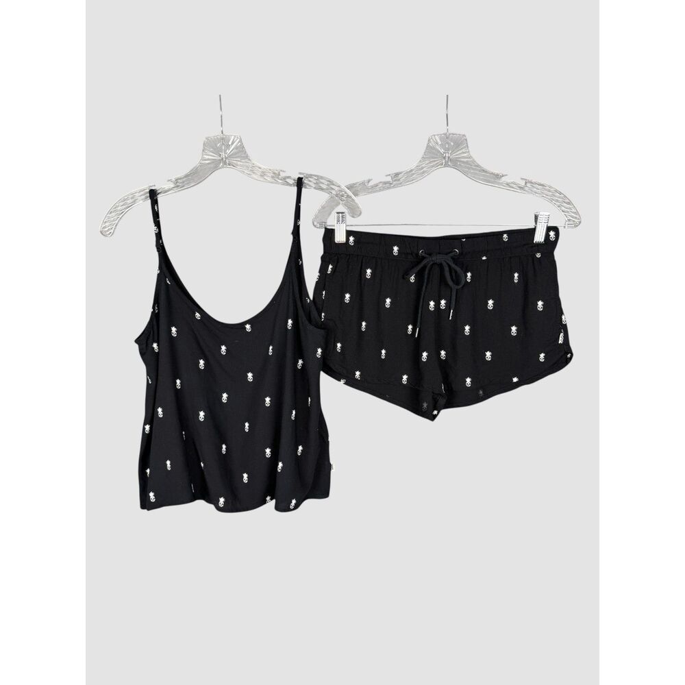 Vans Pineapple Skull Matching Set Black White Cami & Shorts XS,S